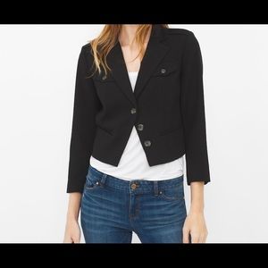 WHBM Bracelet Sleeve Cropped Blazer Jacket Size 12